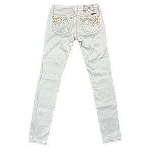 Miss Me Skinny Jeans Womens 27x32 White Bling Pocket Y2K Denim